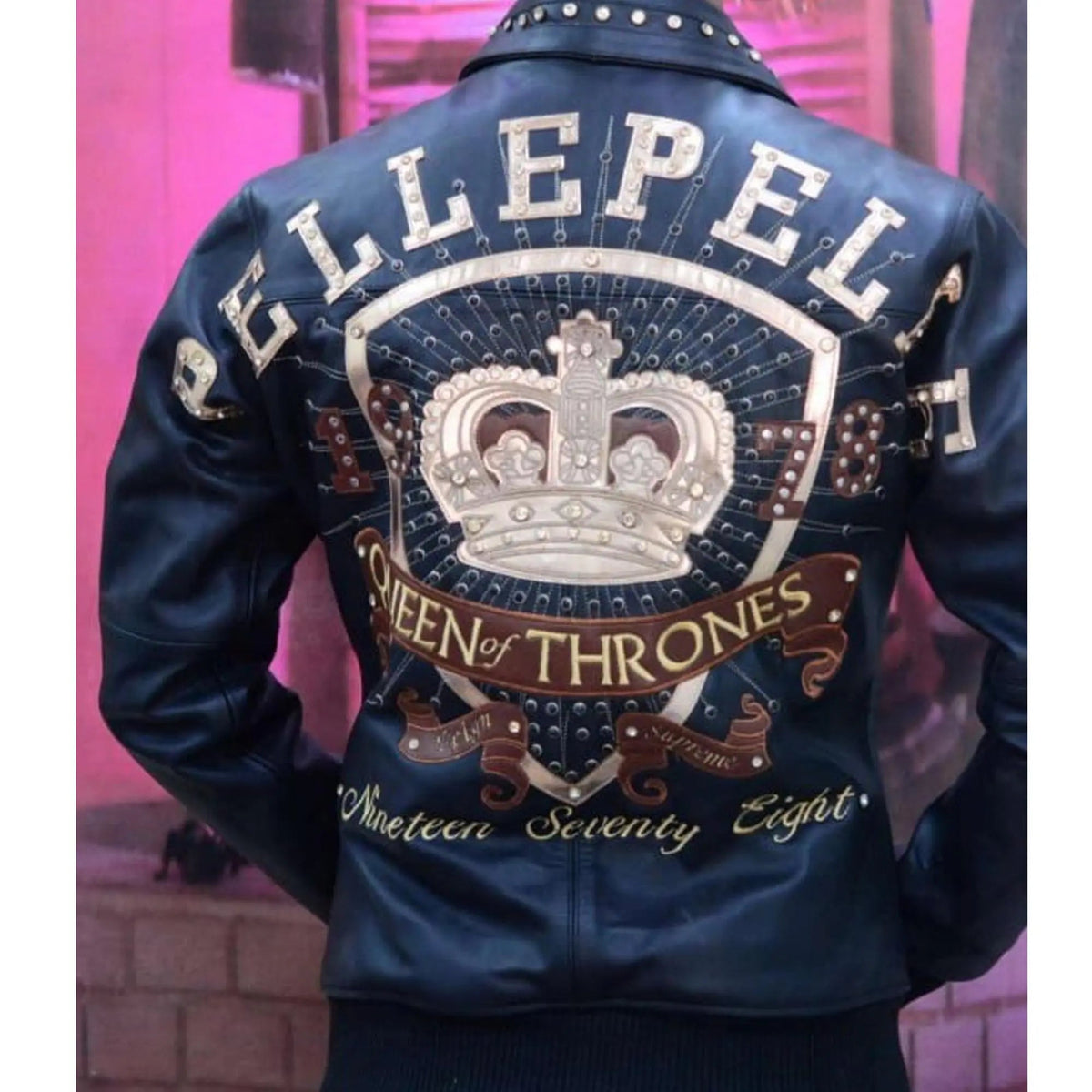 Greatest Of All Time Real Leather Jacket, front view