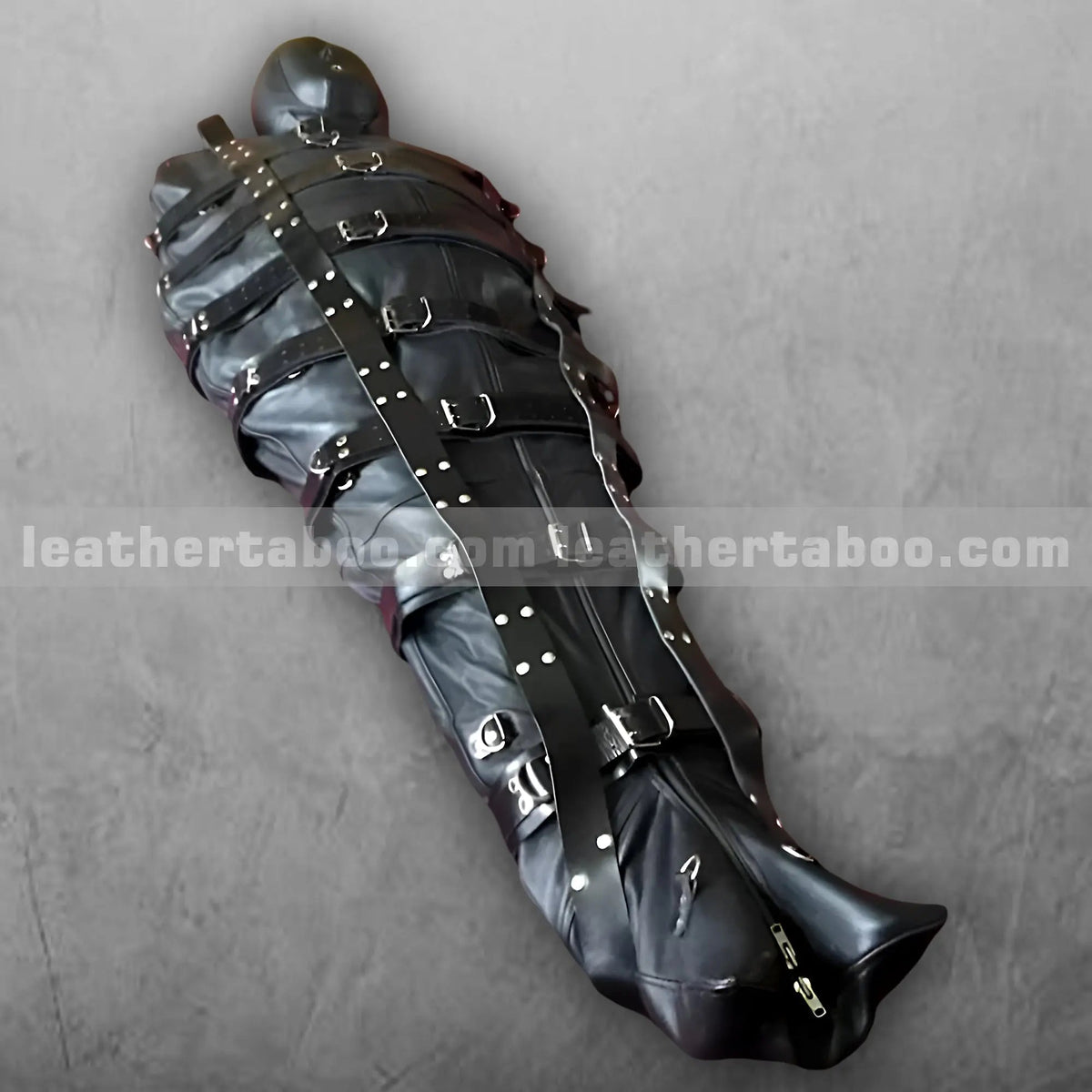 Full Body Leather Mummification Sleepsack – Bondage Restraint Sack for Sensory Play & Fetish Use - Leather taboo
