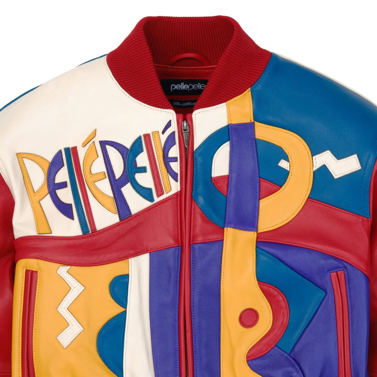 Women’s Multicolor Cowhide Leather Jacket, back view