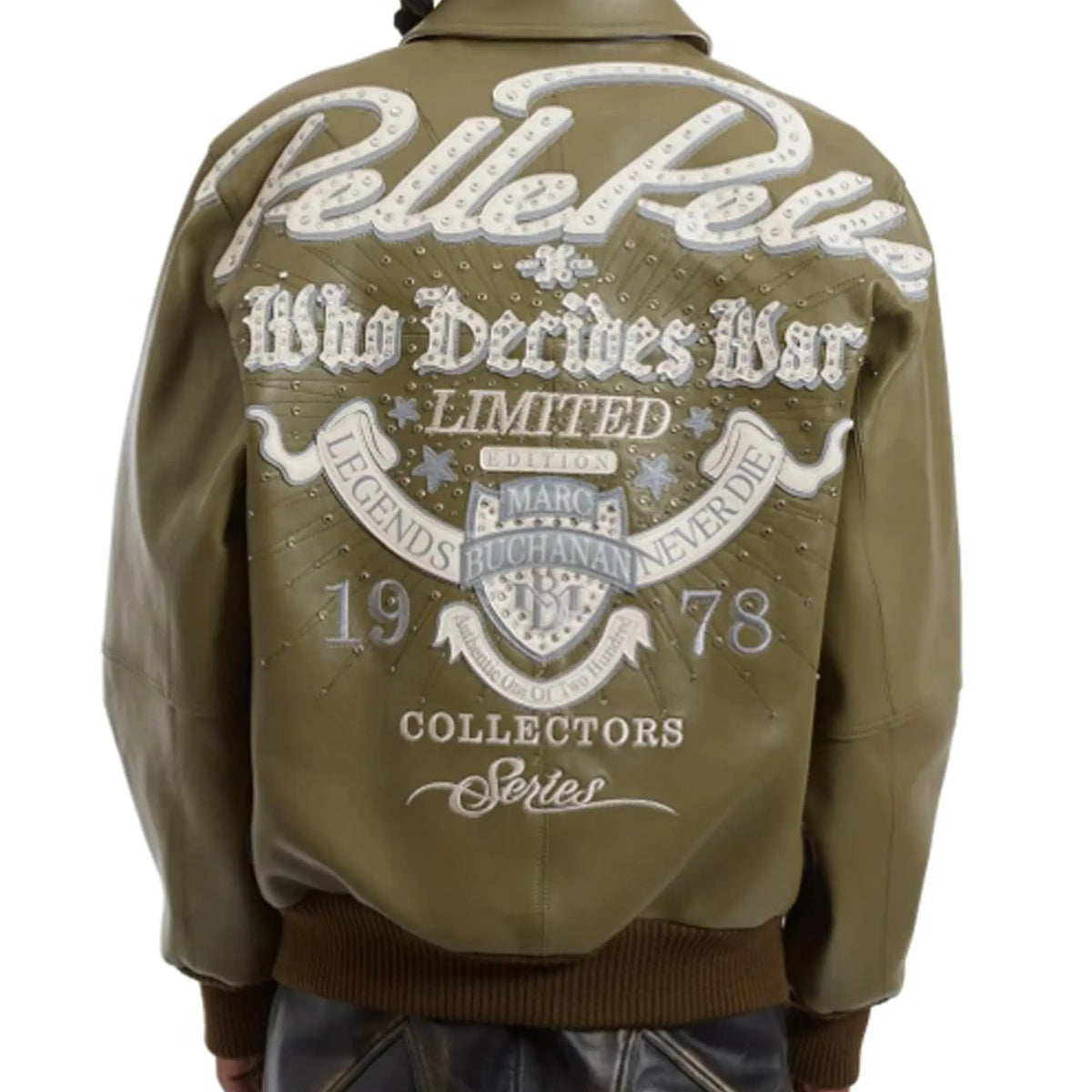 Pelle Pelle Greatest Of All Time Marc Buchanan Olive Jacket (Copy) leathertaboo.com