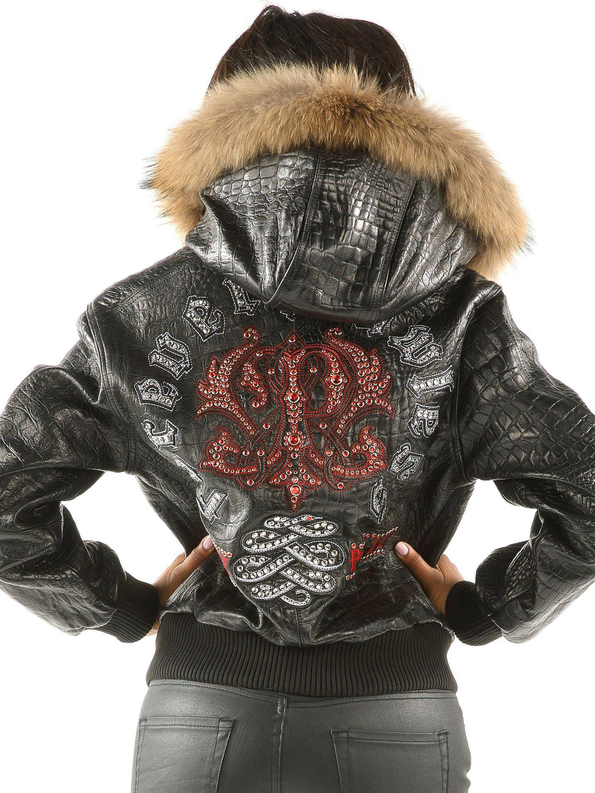 Forever Fearless Black Hood Leather Jacket, hood detail