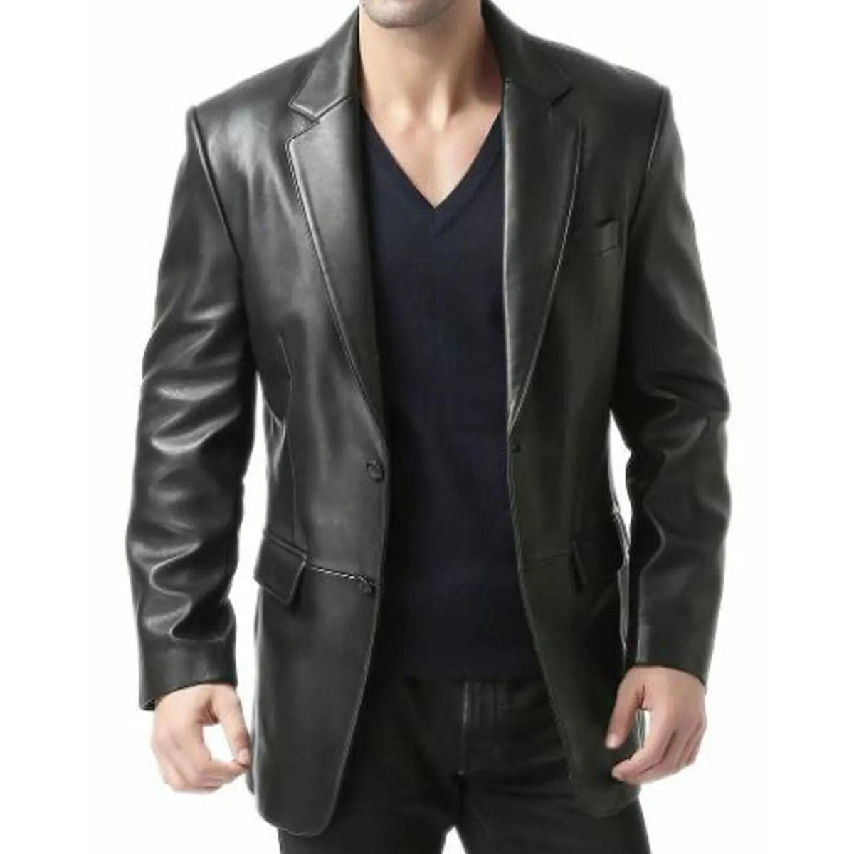 Real Leather Single Breasted Coat For Men Winters Lambskin Leather Jacket Coat