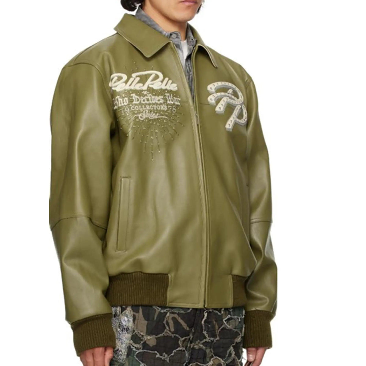 Pelle Pelle Greatest Of All Time Marc Buchanan Olive Jacket (Copy) leathertaboo.com