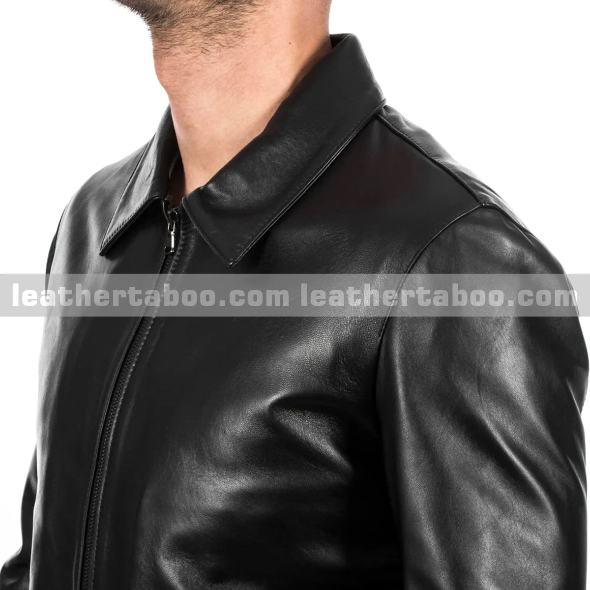 Men's Black Zip-Up Leather Jacket | Premium Sheepskin | Classic Style Outerwear for Urban & Casual Looks | LeatherTaboo - Leather taboo
