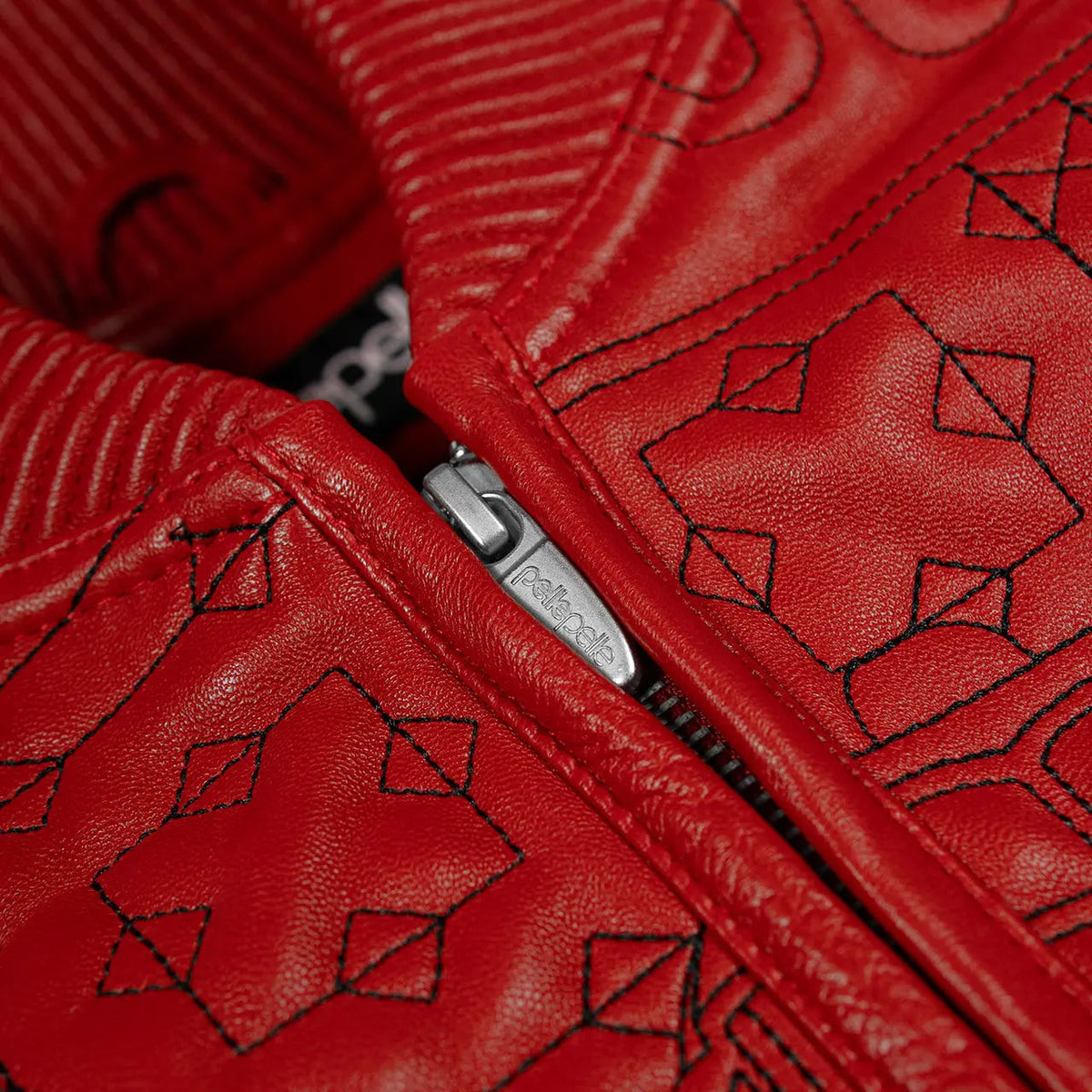 Pelle Pelle Chicago Quilted Red Cowhide Leather Jacket for Men - Leather taboo