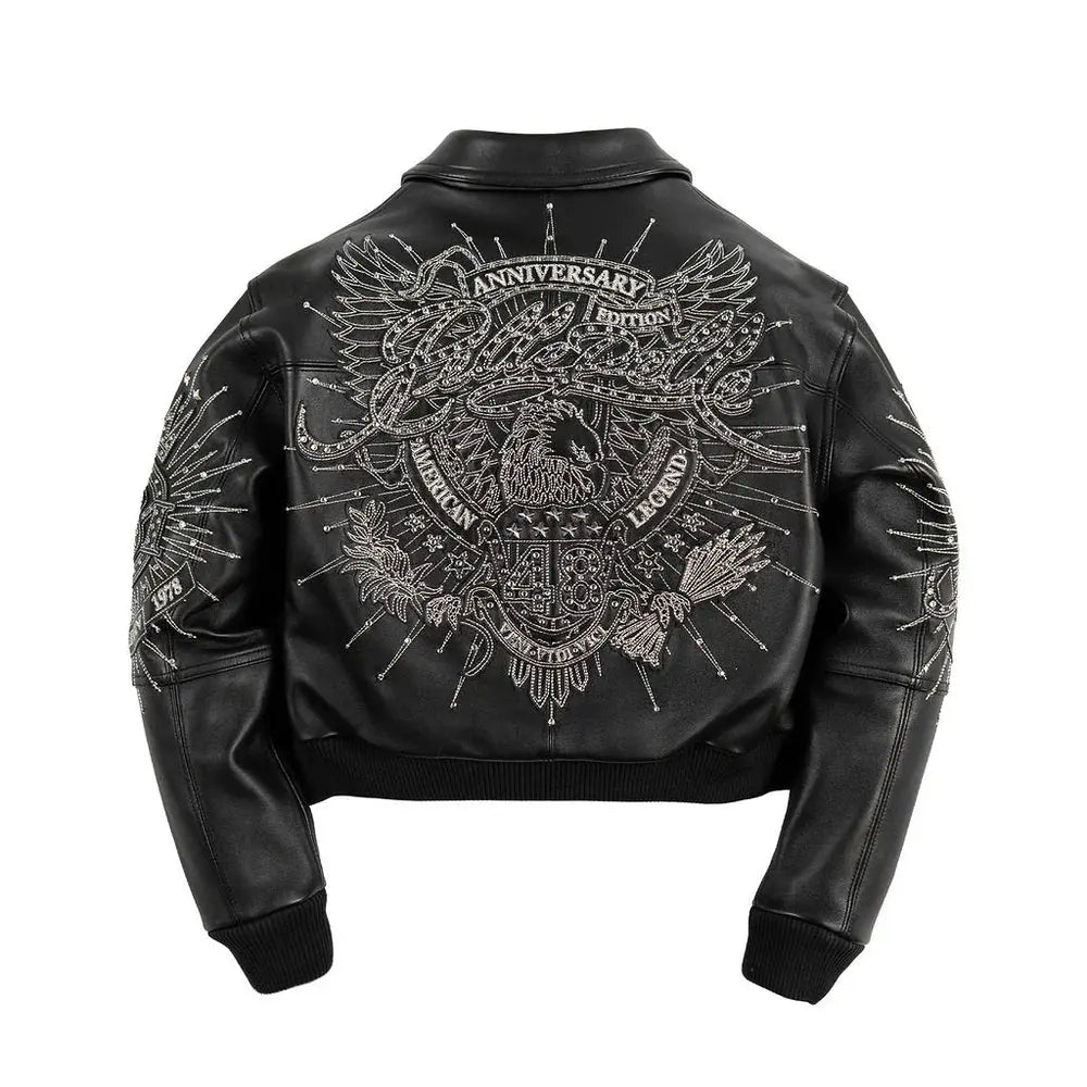 48Th Anniversary Womens Crop Jacket, front view