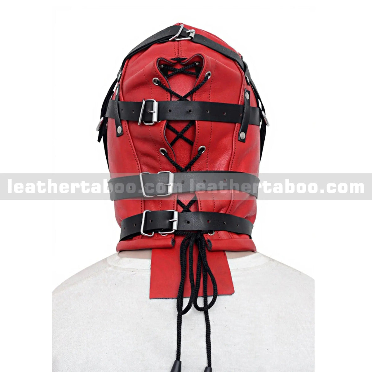 Full Face Leather Bondage Hood - Leather taboo
