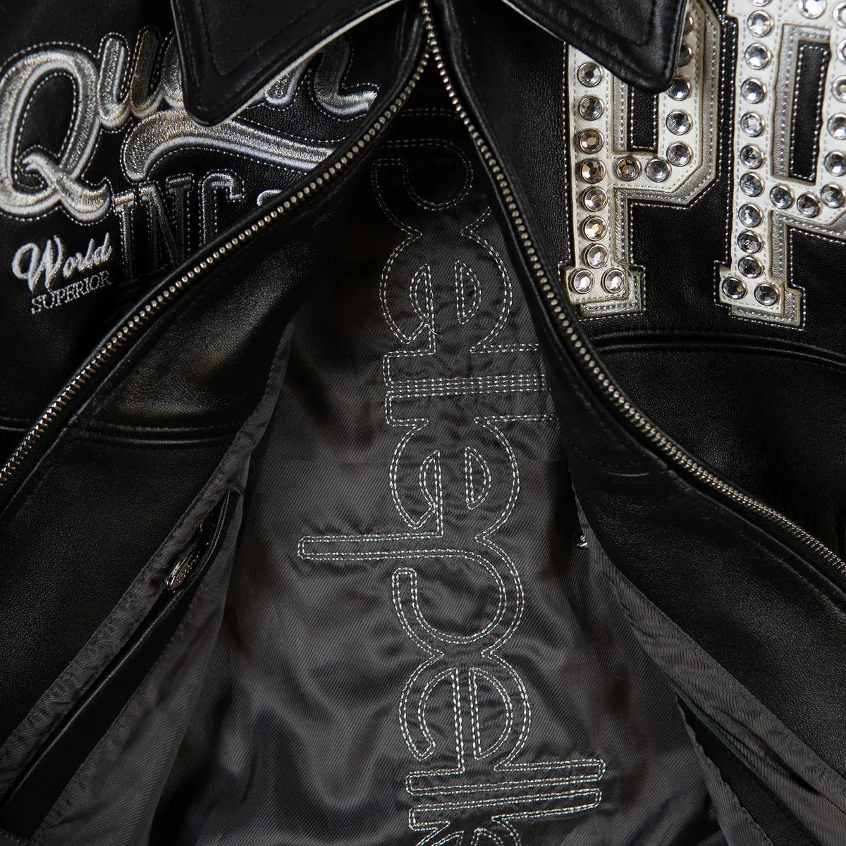 Queen Women's Leather Crop Jacket, detail view 2