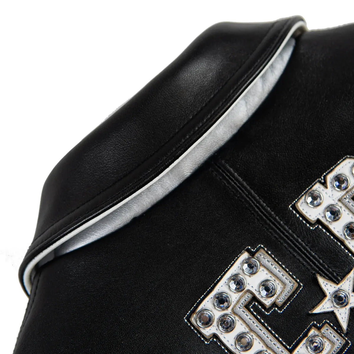 Queen Women's Leather Crop Jacket, detail view 5