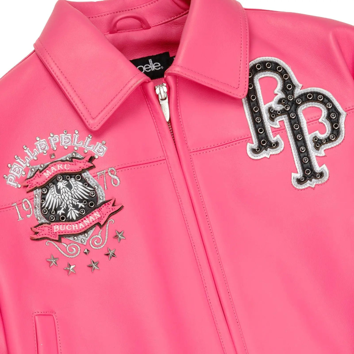 Women’s Pink Premium Cowhide Leather Jacket, back view