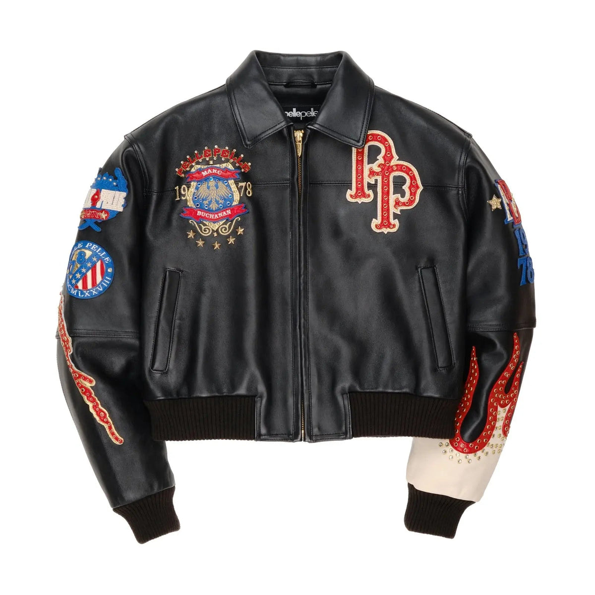 Women’s Black Premium Cowhide Leather Jacket, front view