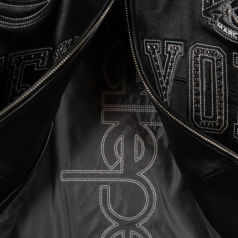 City of Knicks Women's Black Leather Jacket, detail view 8