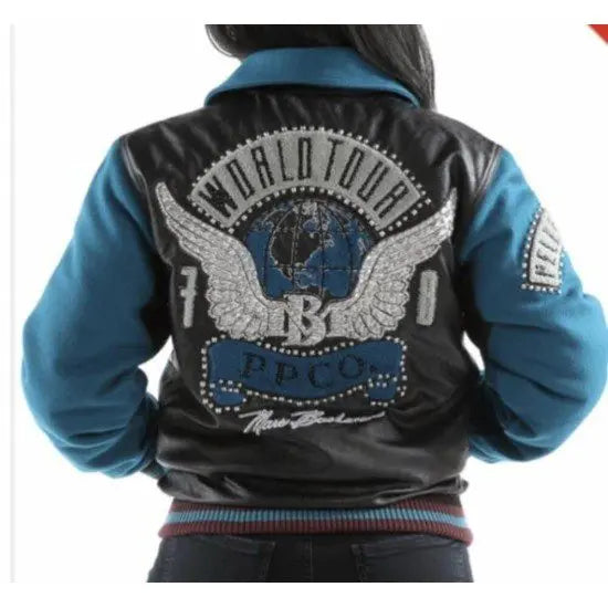 Vintage World Tour Style Women's Leather Jacket, front view