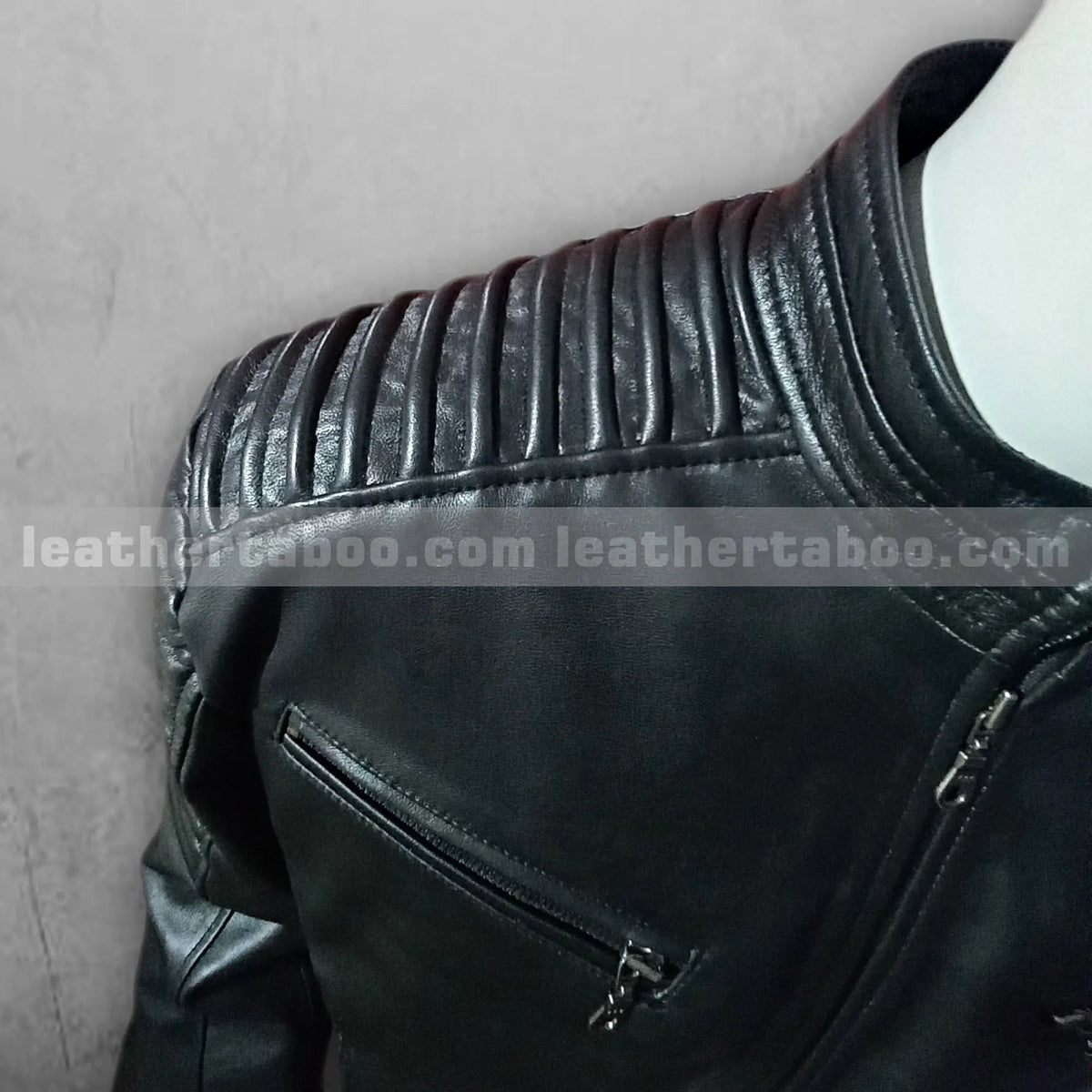 Men's Black Premium Sheepskin Leather Jacket – Biker Moto Style | Quilted Shoulder | Smart Casual Wear - Leather taboo