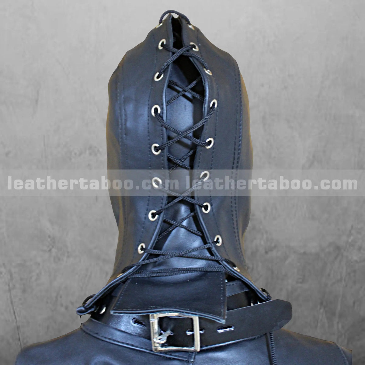 Unisex Leather Bondage Suit with Hood – Cosplay Restraint Jacket for Roleplay, Fetish Wear & Gothic Fashion - Leather taboo
