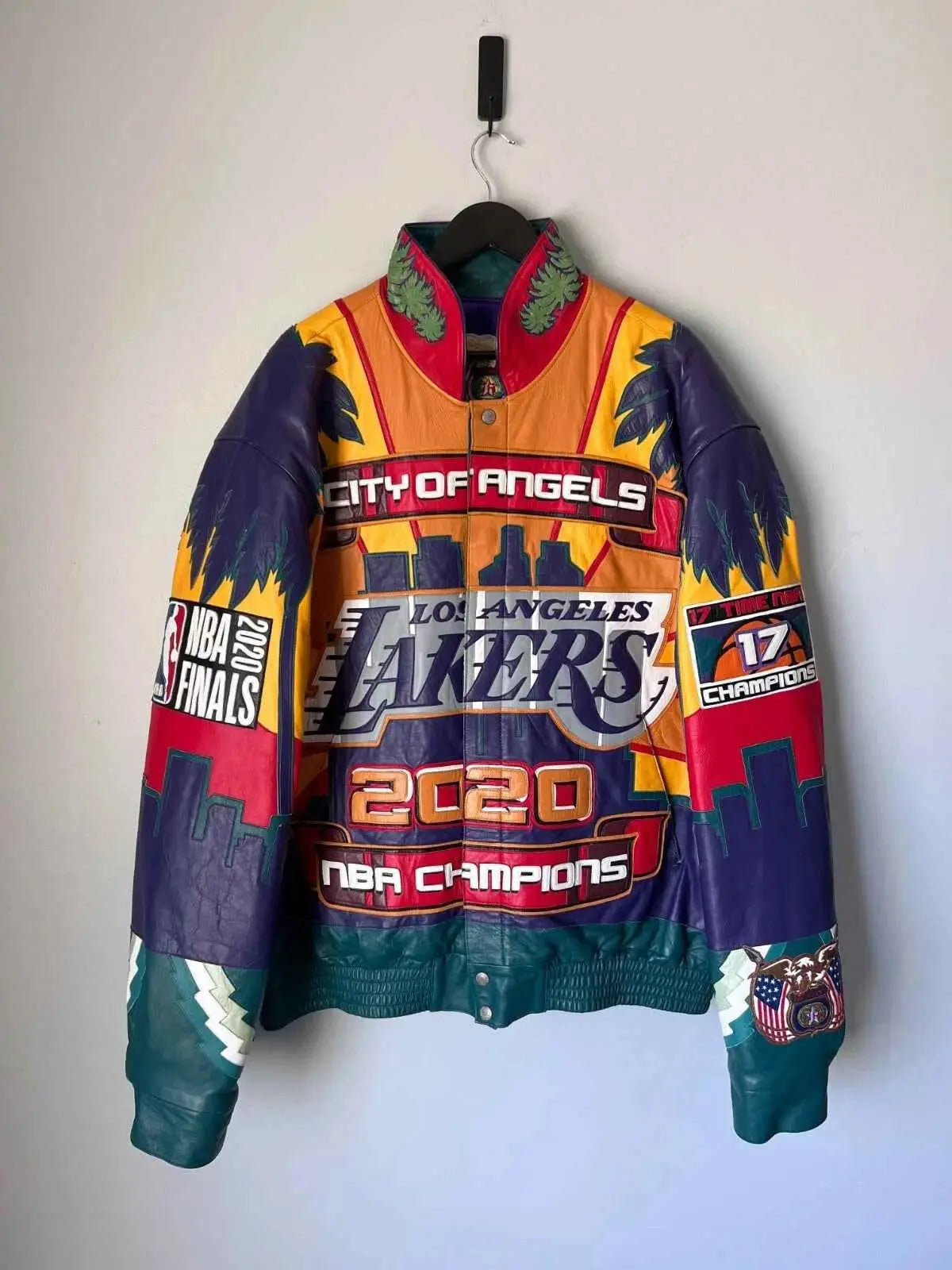 Los Angeles Lakers 2020 Championship Commemorative Leather Jacket, side view
