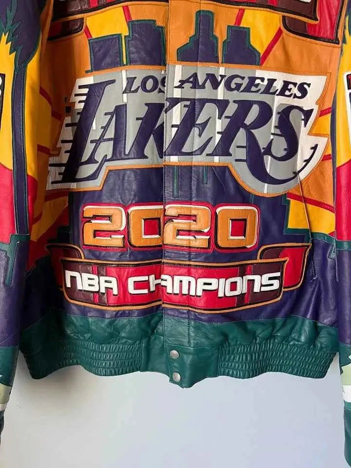 Los Angeles Lakers 2020 Championship Commemorative Leather Jacket, detail view 4