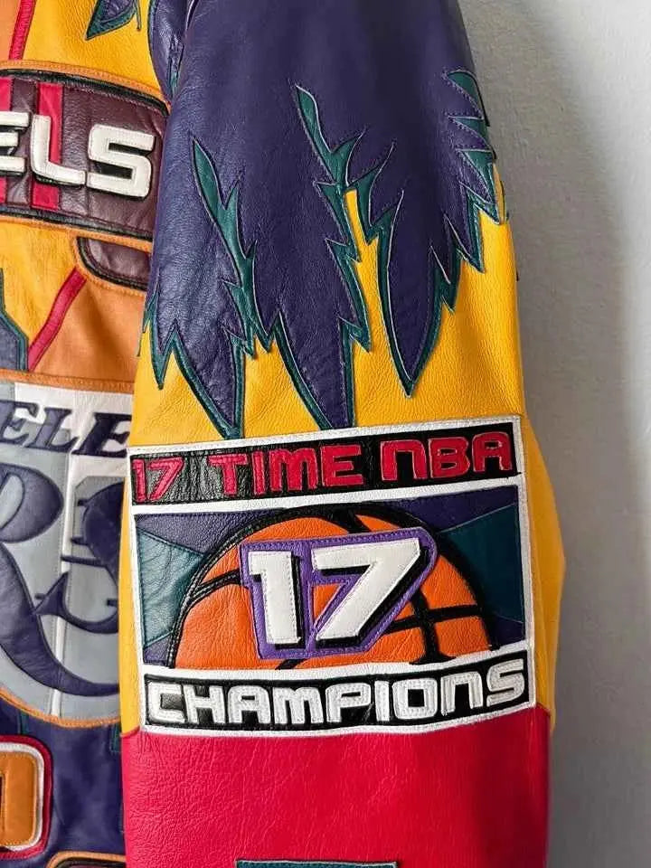 Los Angeles Lakers 2020 Championship Commemorative Leather Jacket, detail view 7