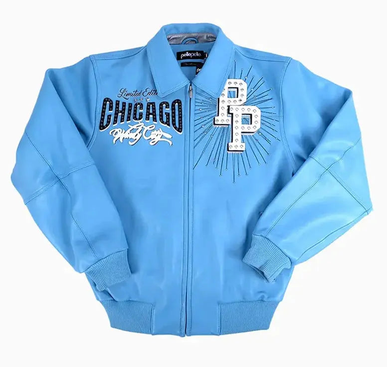 X TB Windy City Blue Leather Jacket, back view