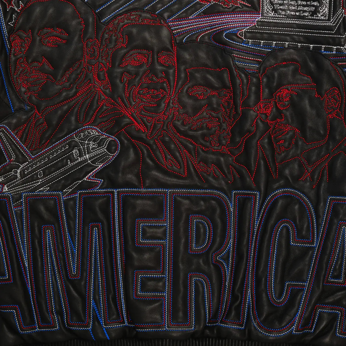 America Quilted Leather Jacket, detail view 5