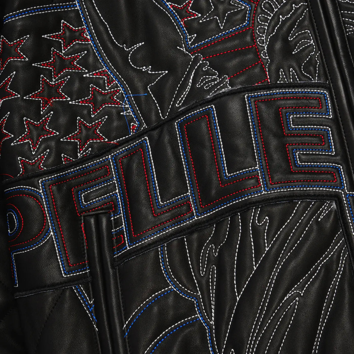 America Quilted Leather Jacket, detail view 6