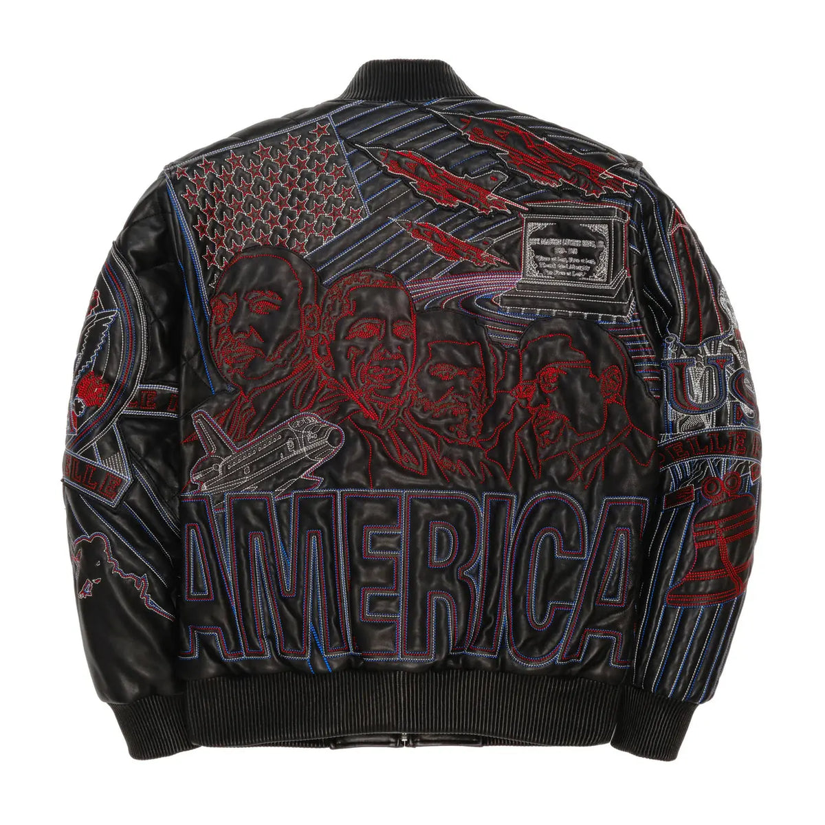 America Quilted Leather Jacket, detail view 4