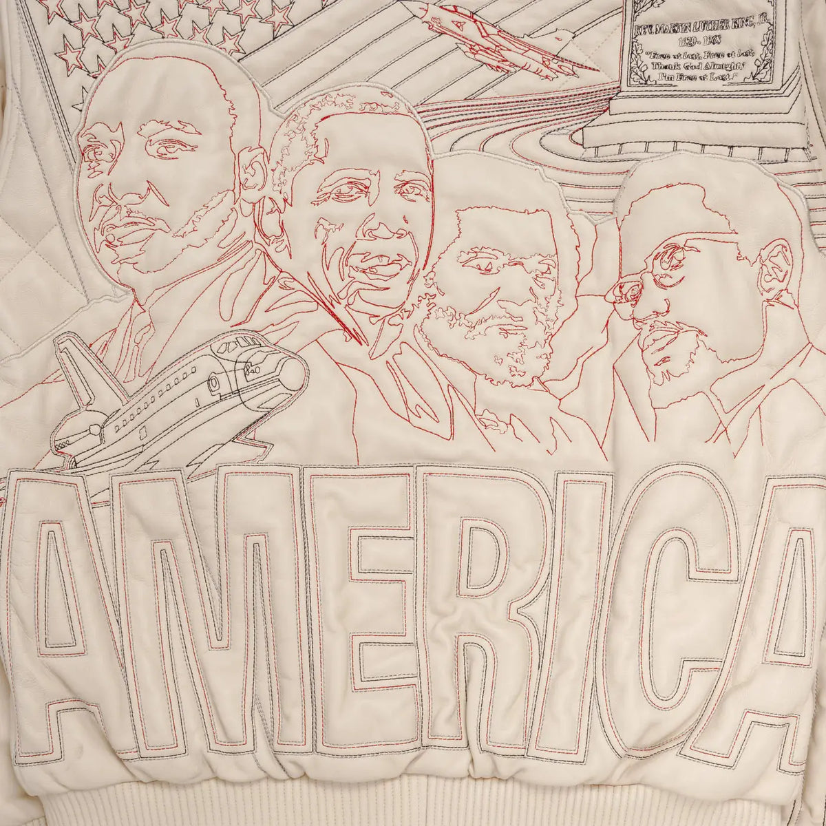 Premium America Quilted Leather Jacket, detail view 8