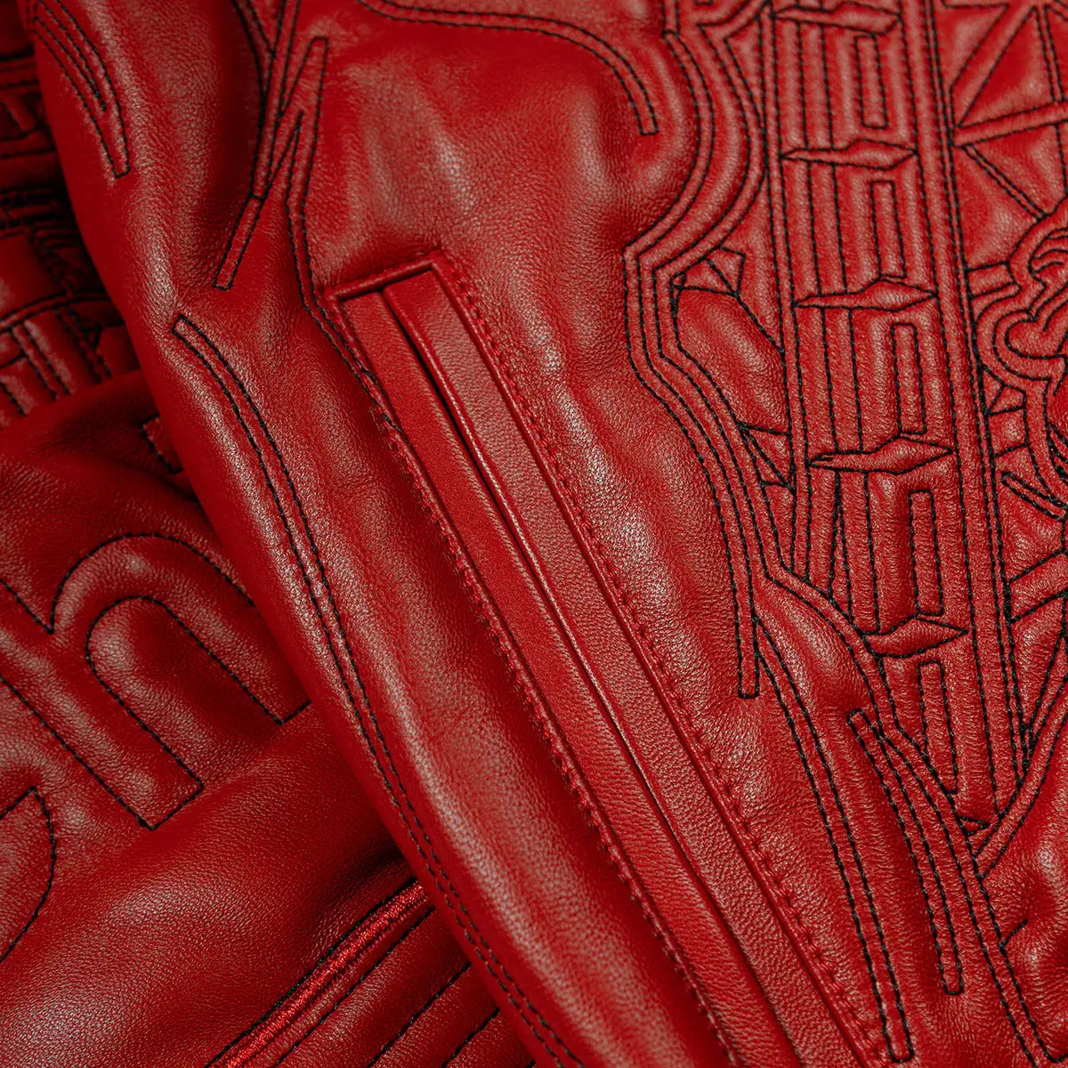 Chicago Quilted Leather Jacket, detail view 2