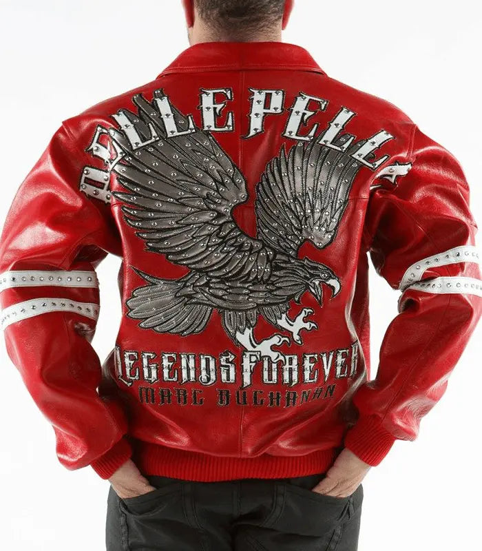 Legends Forever Red Leather Jacket, front view