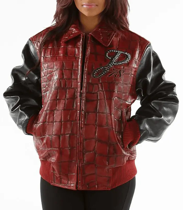 1978 Exotic Women’s Maroon Leather Jacket, front view
