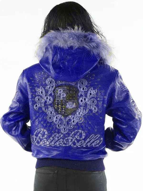 Women’s Original Blue Premium Cowhide Leather Jacket, front view