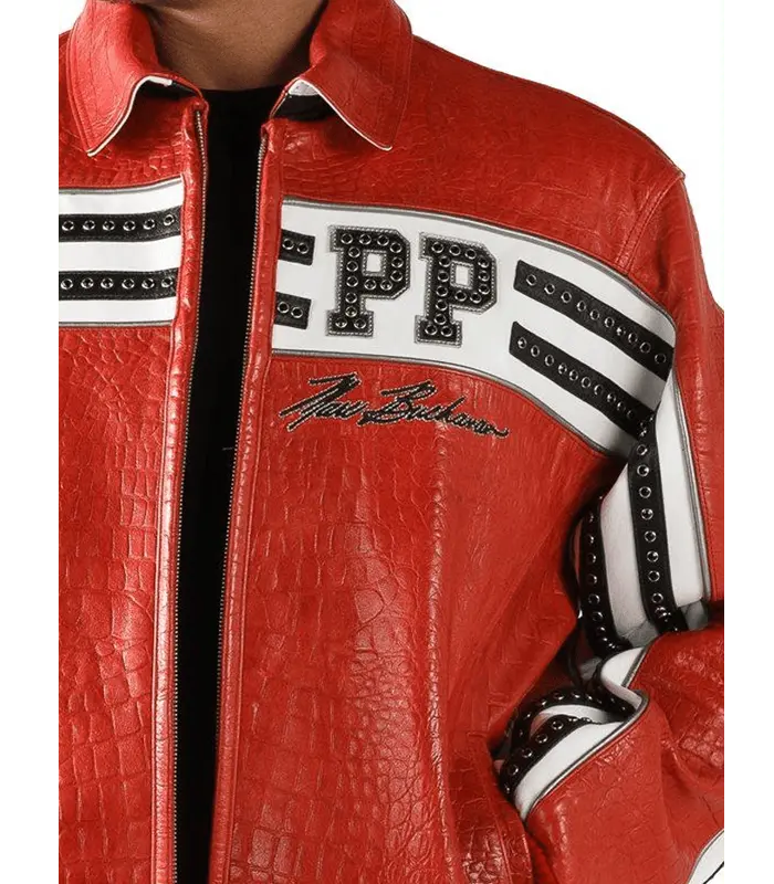 World Renown Red Leather Jacket, detail view 2