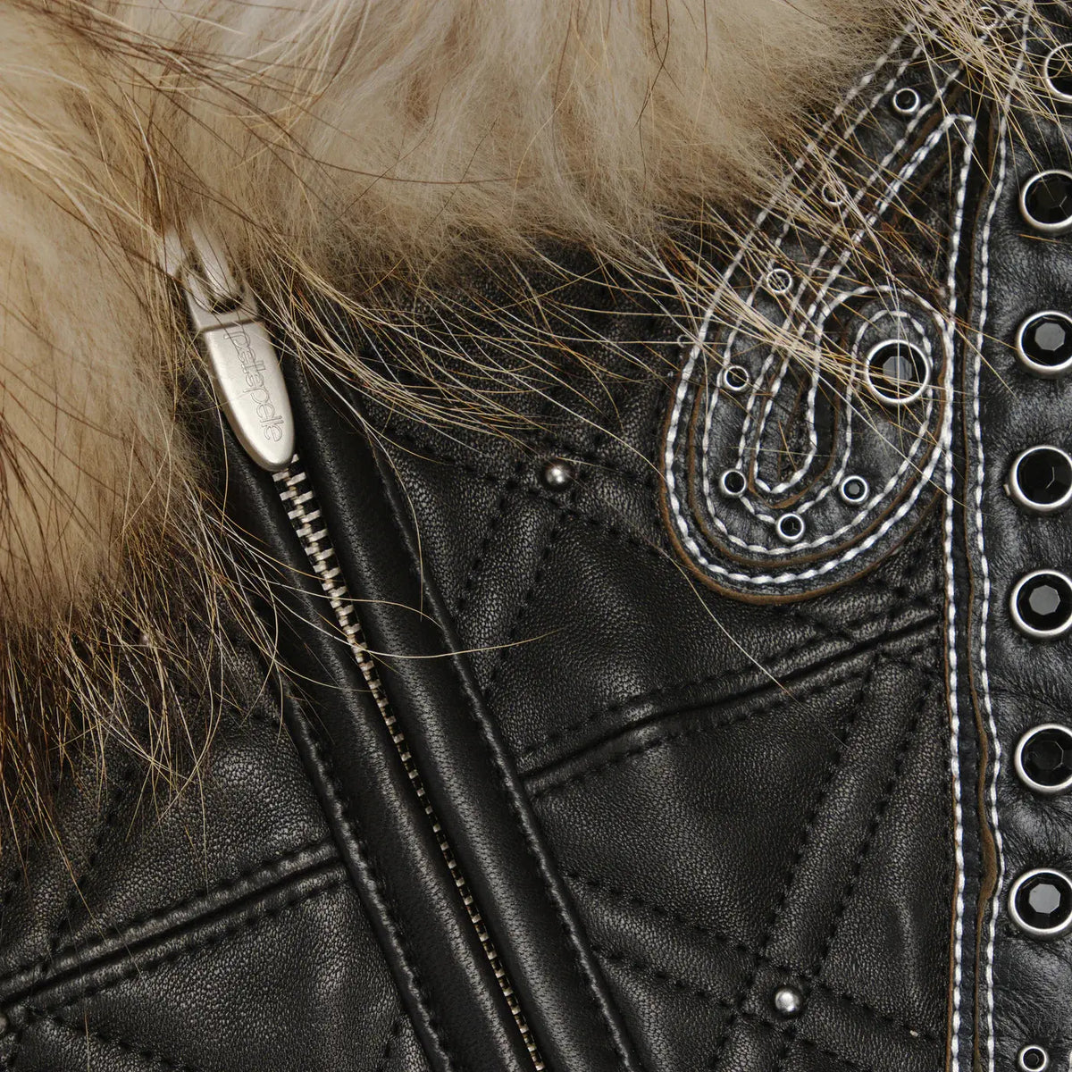 Royale Hooded Leather Jacket, detail view 8