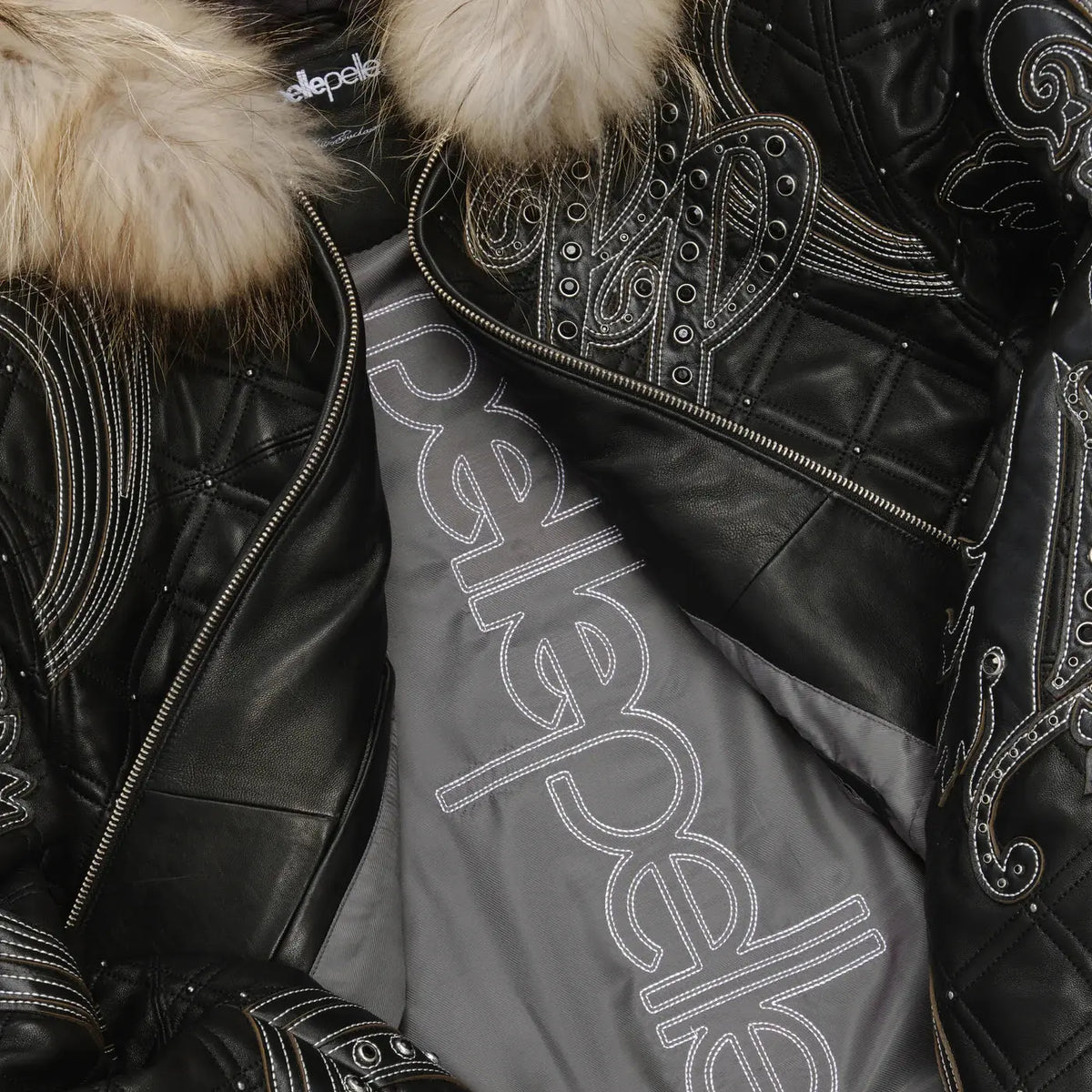 Royale Hooded Leather Jacket, detail view 9