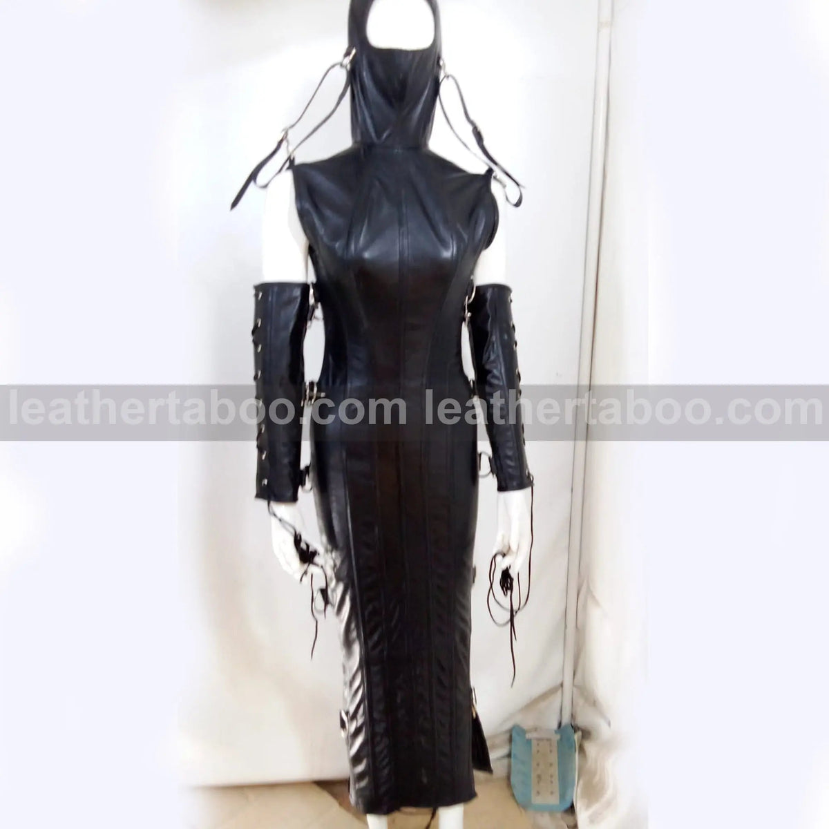 Real leather women dress magic domina dress corset hobble gothic party dress - Leather taboo