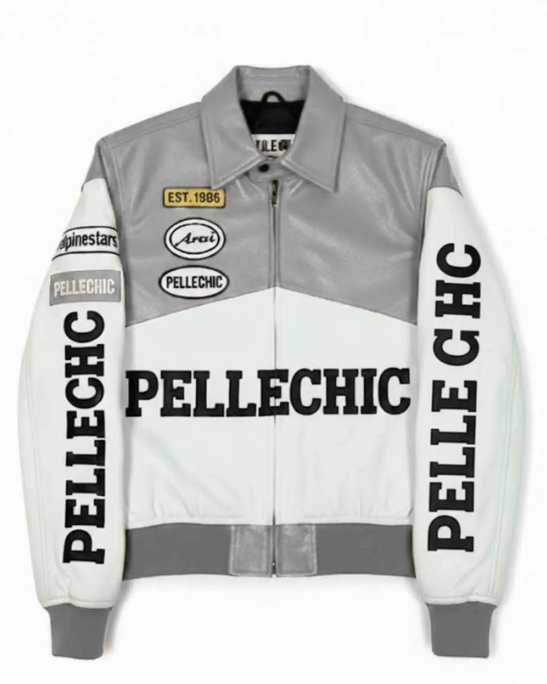 Elite Custom Handcrafted Leather Varsity Jacket, front view