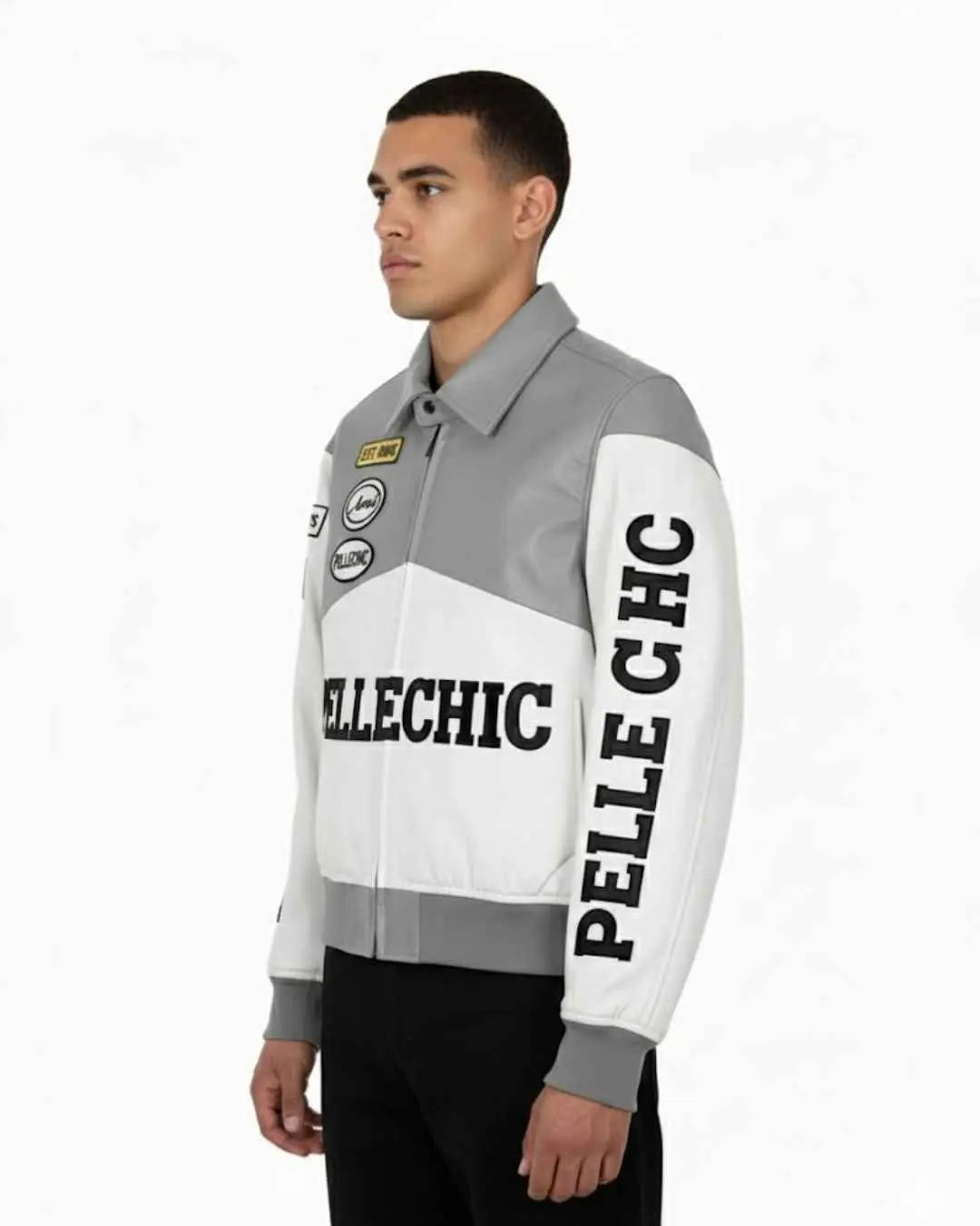 Elite Custom Handcrafted Leather Varsity Jacket, back view
