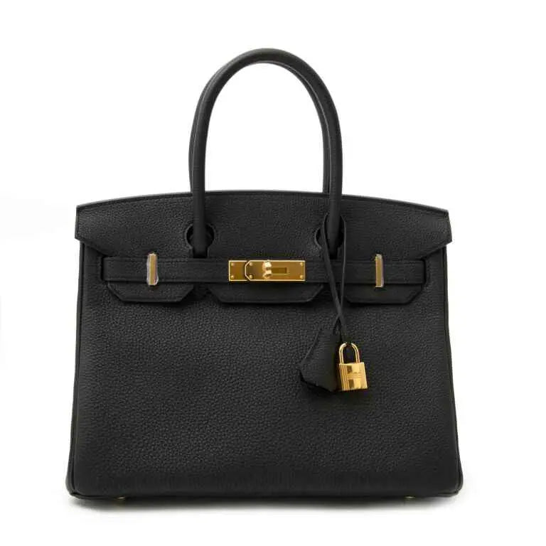 Luxury Black Hermès Birkin 30 Togo Leather Handbag with Gold Hardware | Leather Taboo