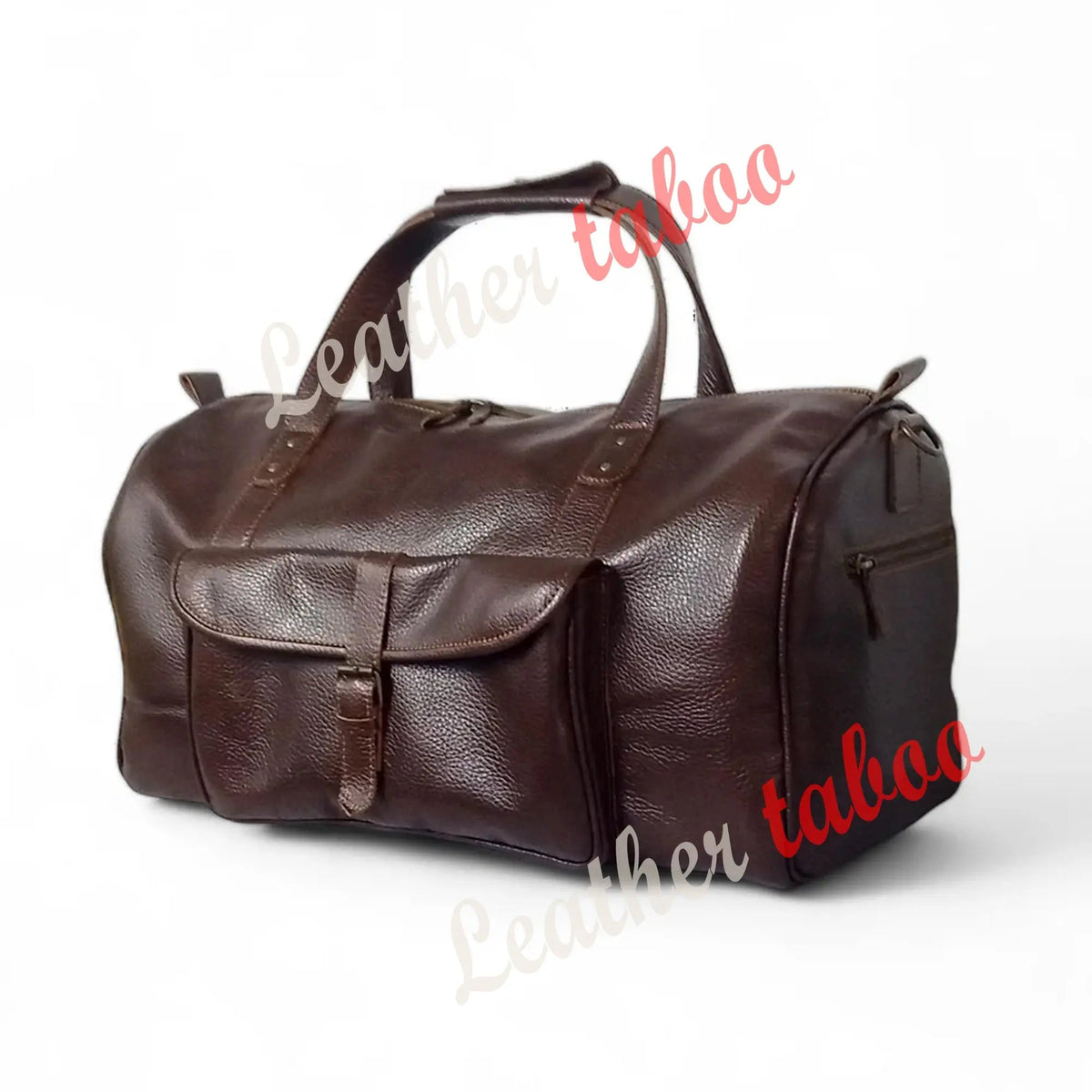 Pebble Grain Leather Weekender Bag - Leather taboo