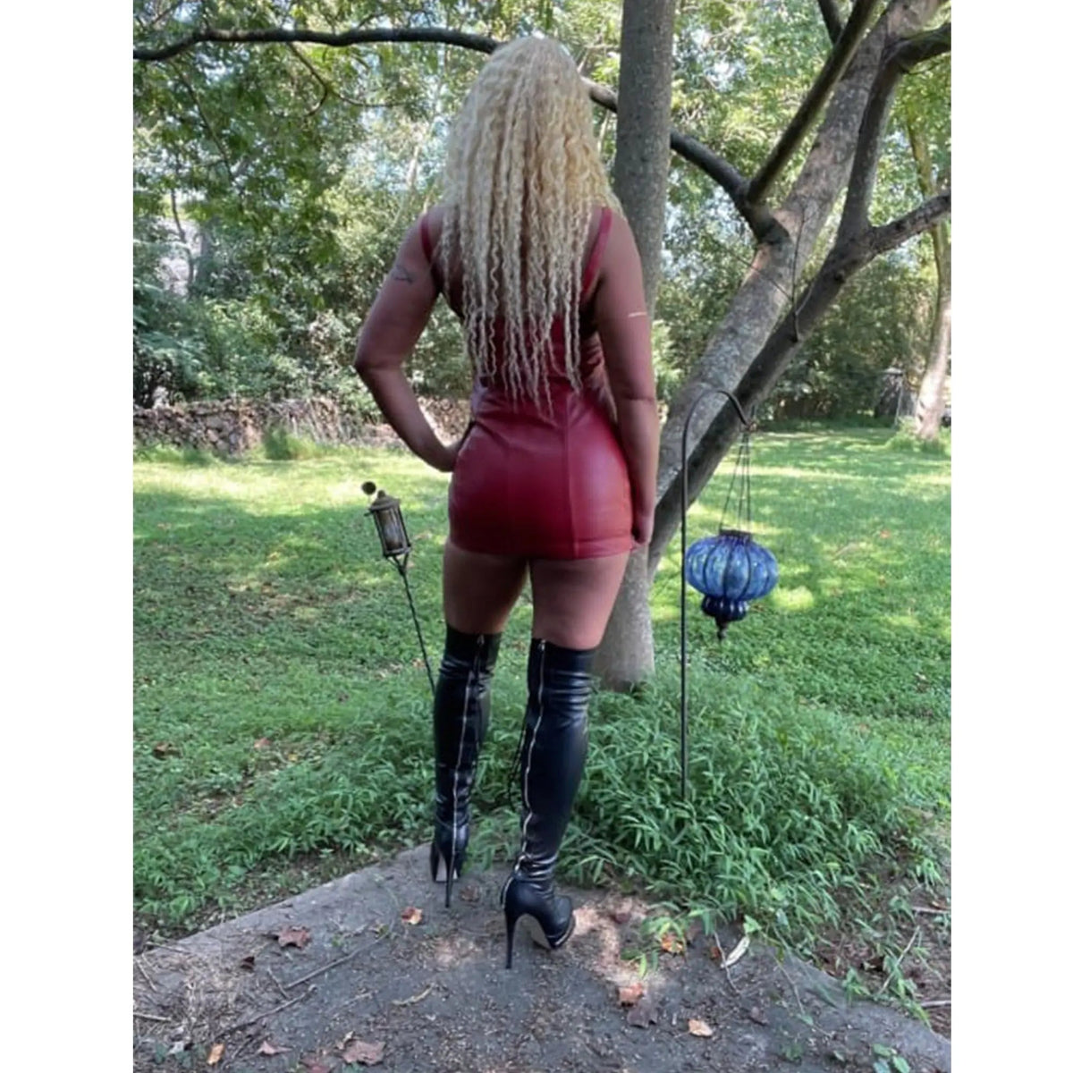 Red Sheep Leather Mini Dress – Handmade by LeatherTaboo.com - Leather taboo