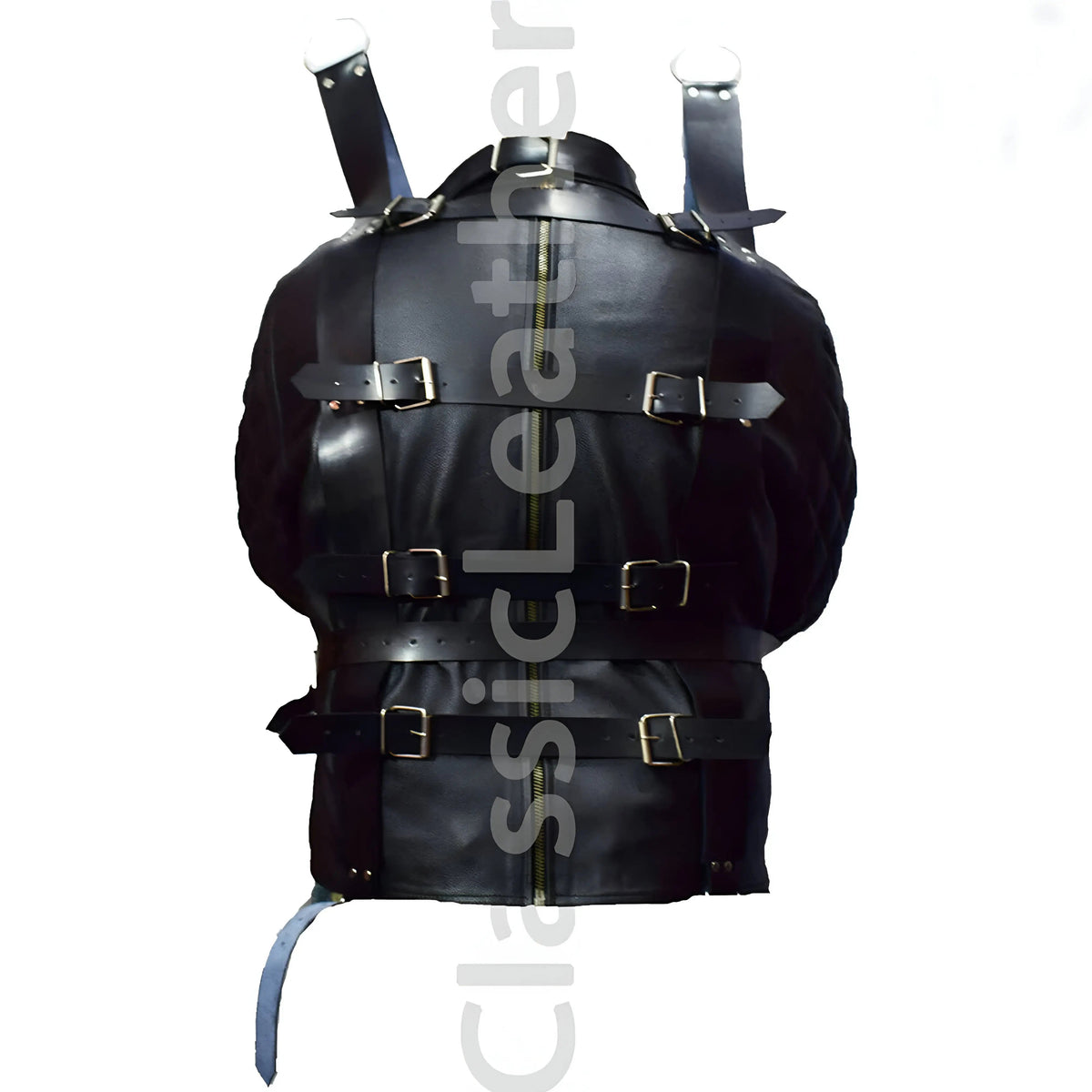 Men Real Leather Straight Jacket Armbinder leather taboo