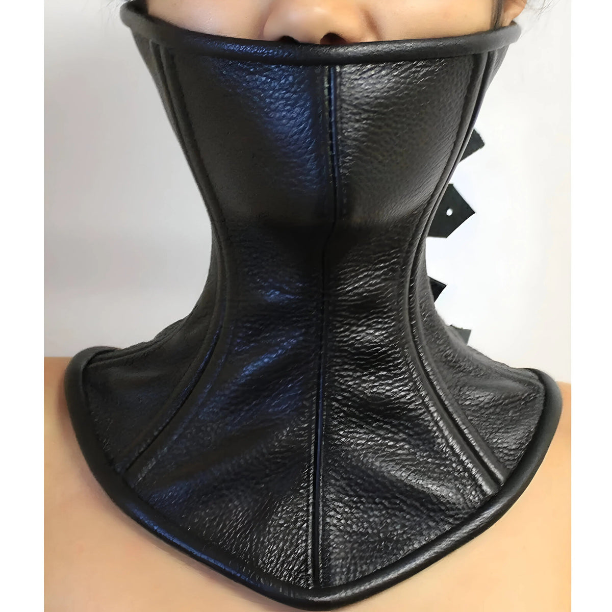 Real Cow Leather Over Mouth Neck-corset leather taboo