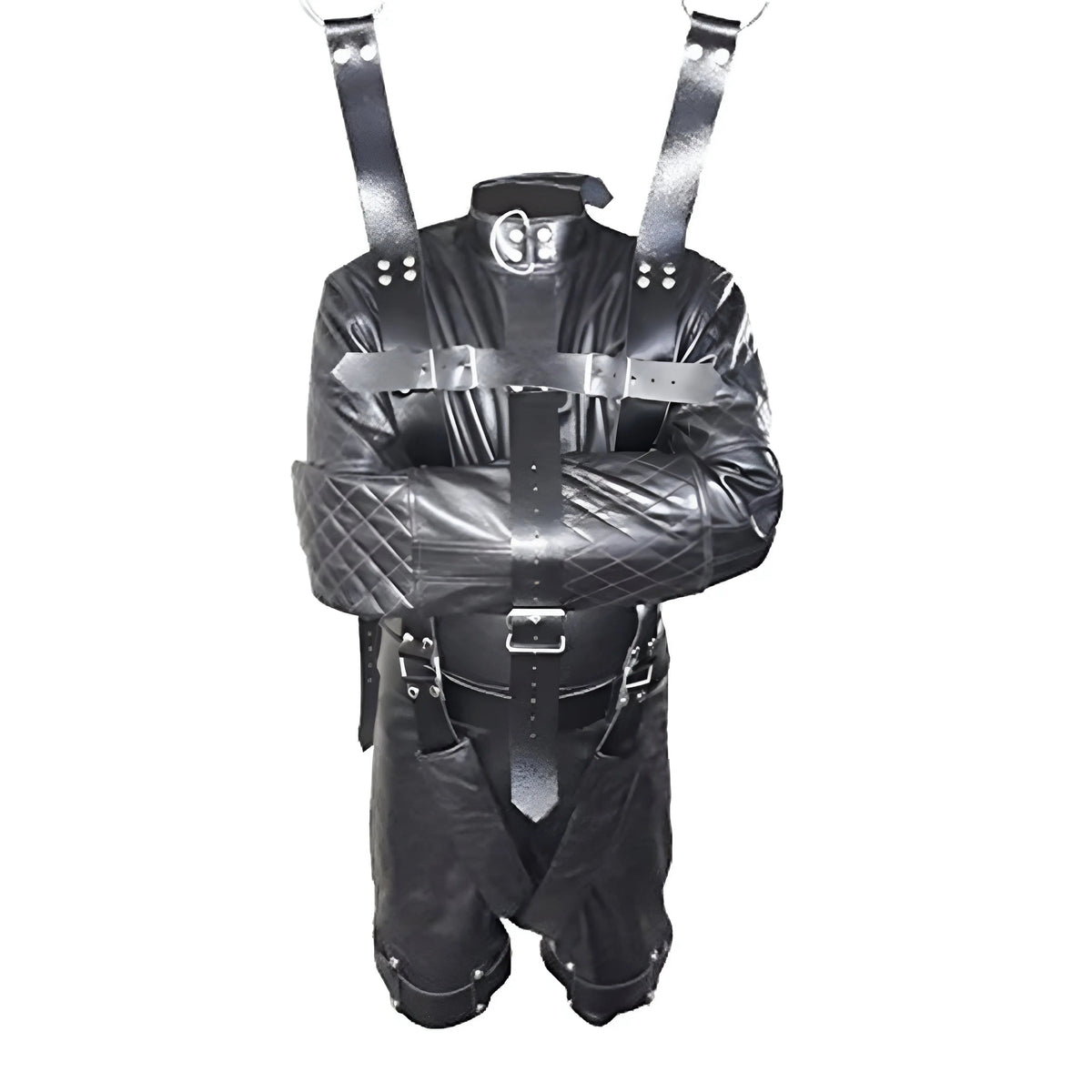 Handmade Premium Leather BDSM Full Arm Binder Fashion Straight Jacket Style Costume– Adjustable Statement Wear